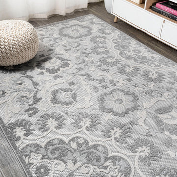 Lucena Modern Medallion High-low Indoor/outdoor Area Rug